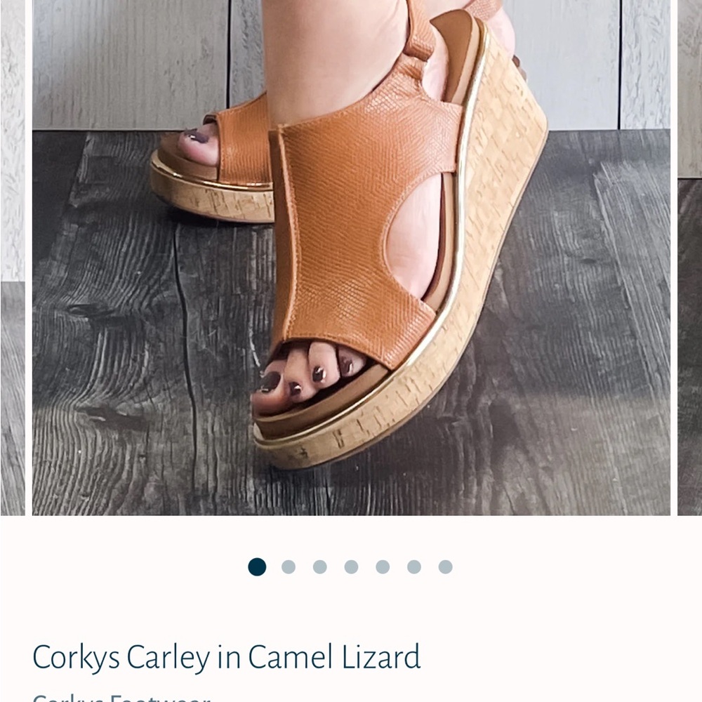 Corkys Camel Wedge Sandals size 10